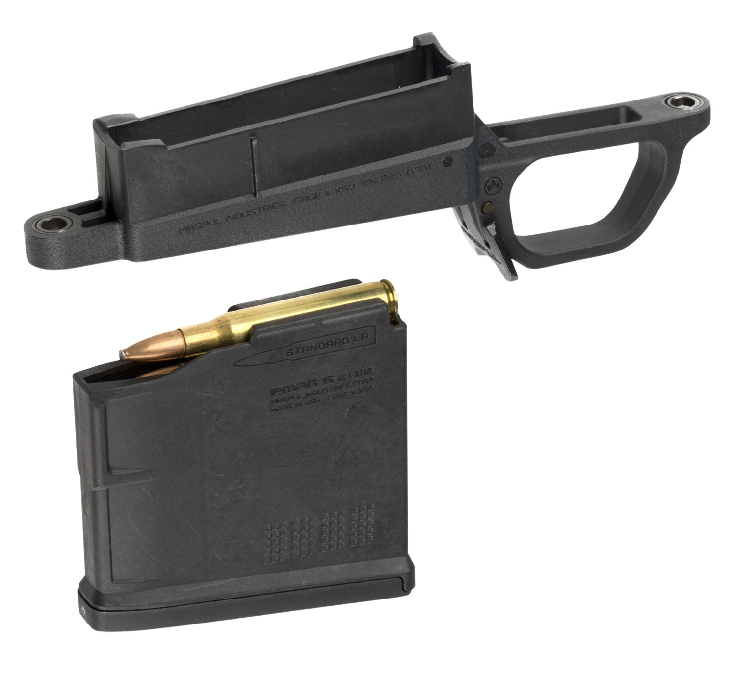 Magpul MAG489BLK Bolt Action Mag Well Hunter 700L Stock Made of Polymer w/ Black Finish Includes PMAG5 AC Magazine