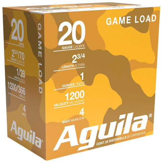 Aguila 1CHB2004 Birdshot High Velocity 20Gauge 2.75" 1oz 4Shot 25 Per Box/10 Case