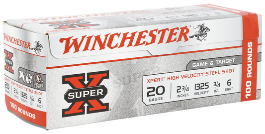 Winchester Ammo WE20GTVP6 Super X Xpert High Velocity 20Gauge 2.75" 3/4oz 6Shot 100 Per Box/2 Case *Value Pack
