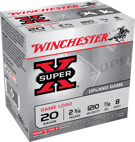 Winchester Ammo XU208 Super X Game Load 20Gauge 2.75" 7/8oz 8Shot 25 Per Box/10 Case