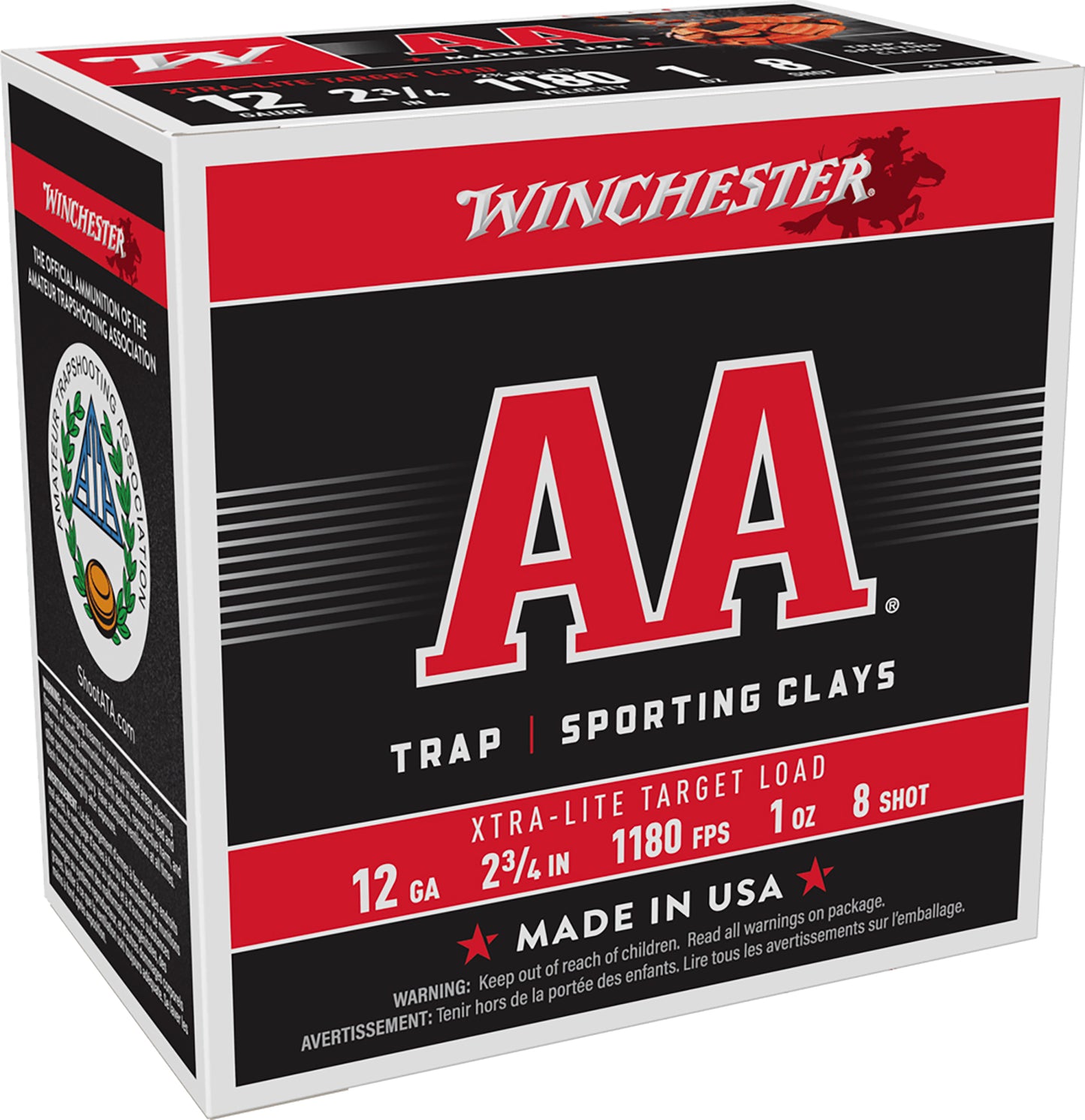 Winchester Ammo AAL128 AA Xtra-Lite 12Gauge 2.75" 1oz 8Shot 25 Per Box/10 Case