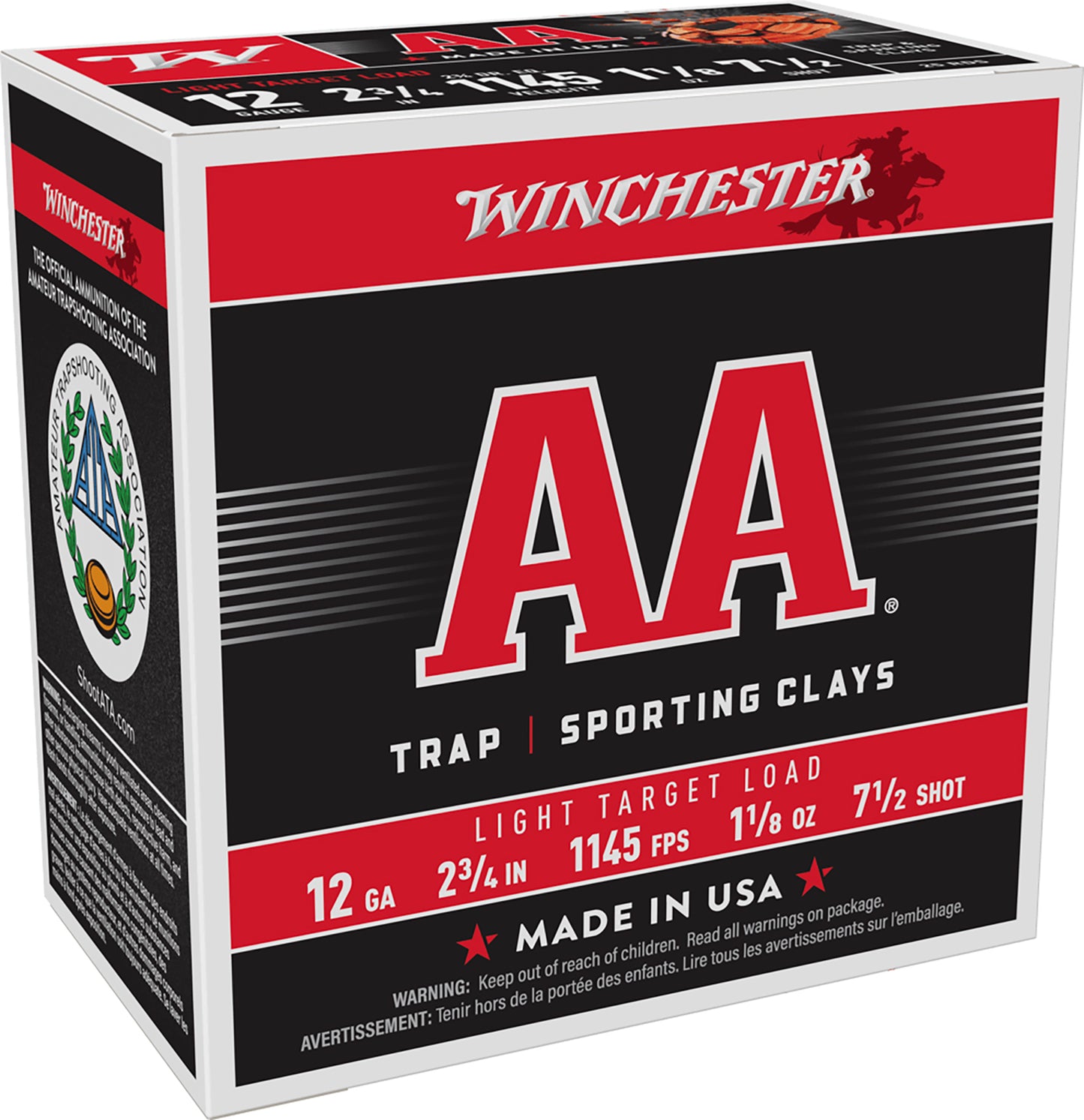 Winchester Ammo AA127 AA Light Target 12Gauge 2.75" 1 1/8oz 7.5Shot 25 Per Box/10 Case