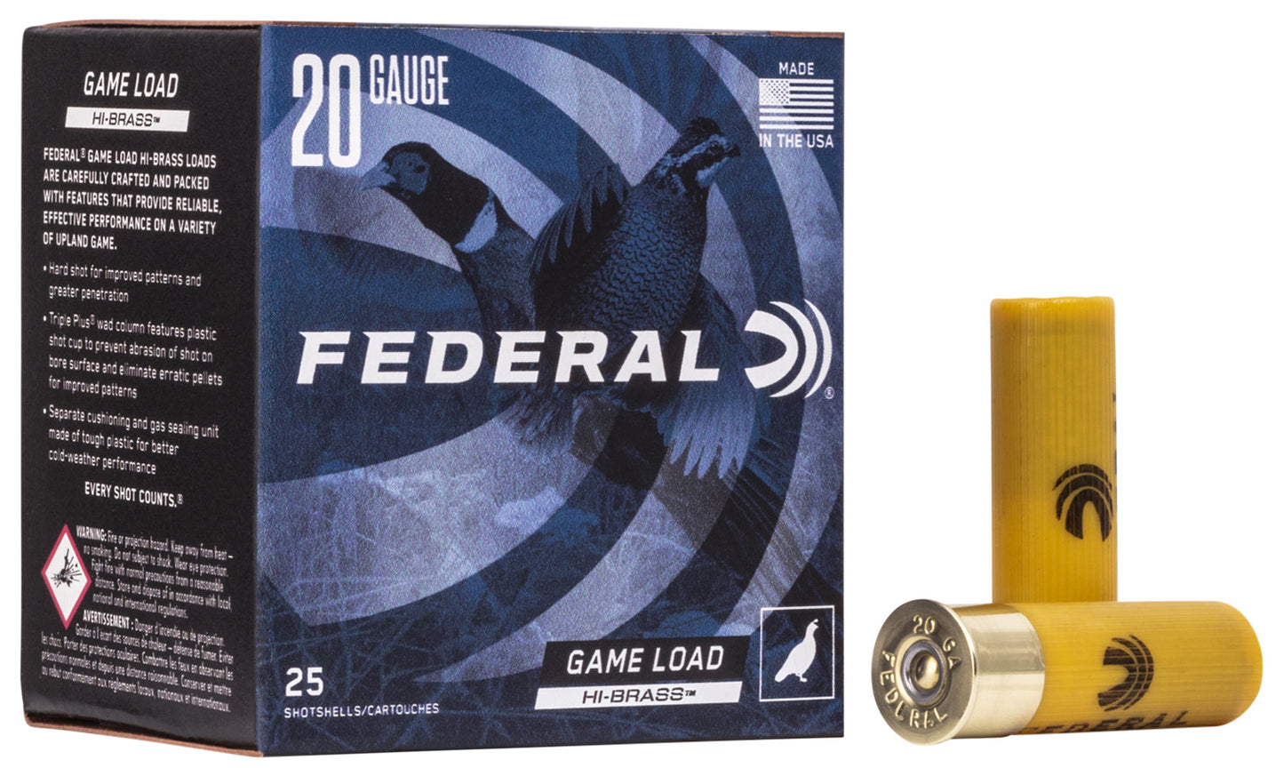 Federal H2046 Game-Shok High Brass 20Gauge 2.75" 1oz 6Shot 25 Per Box/10 Case