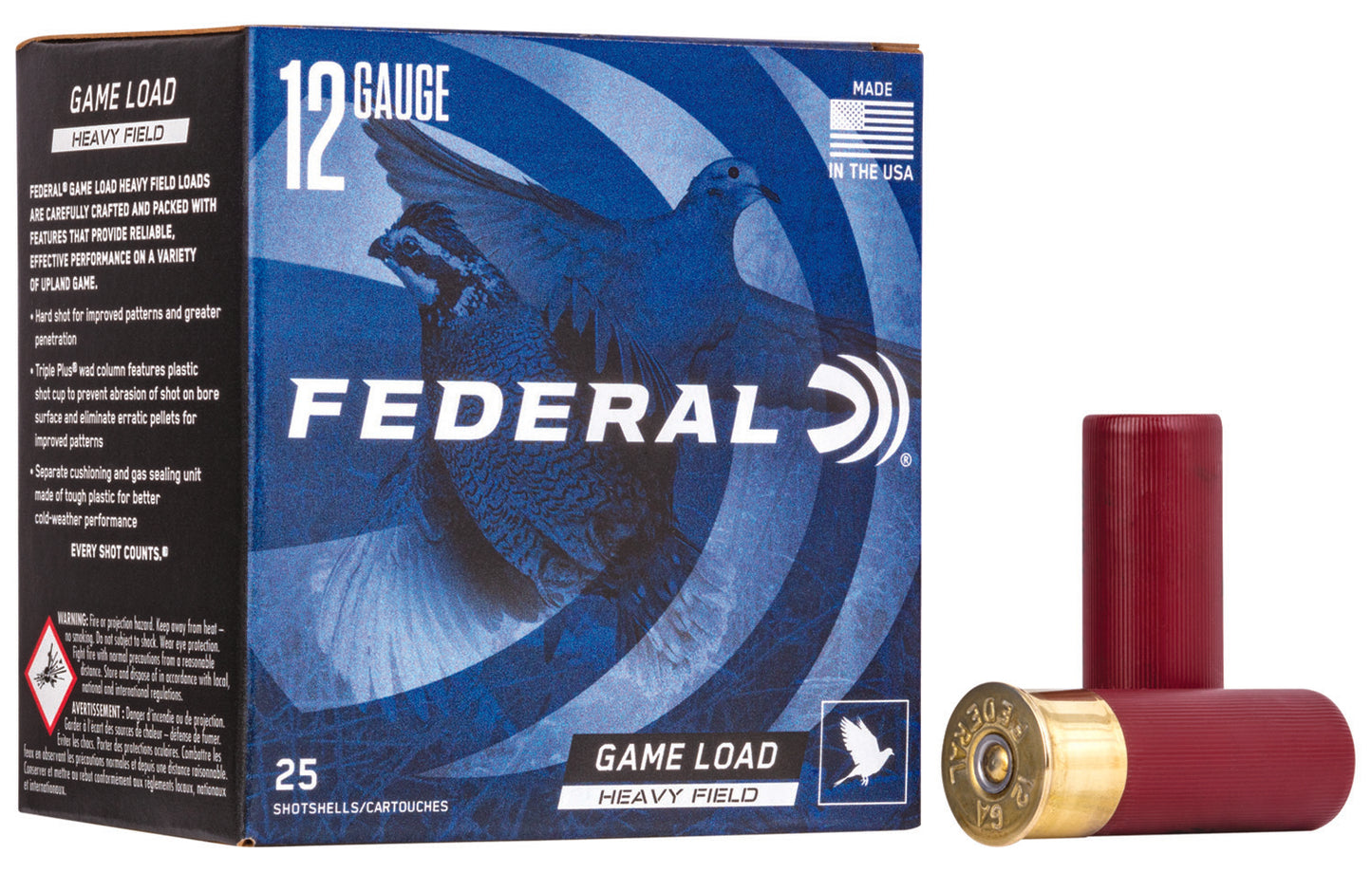 Federal H1236 Game-Shok Heavy Field 12Gauge 2.75" 1 1/8oz 6Shot 25 Per Box/10 Case
