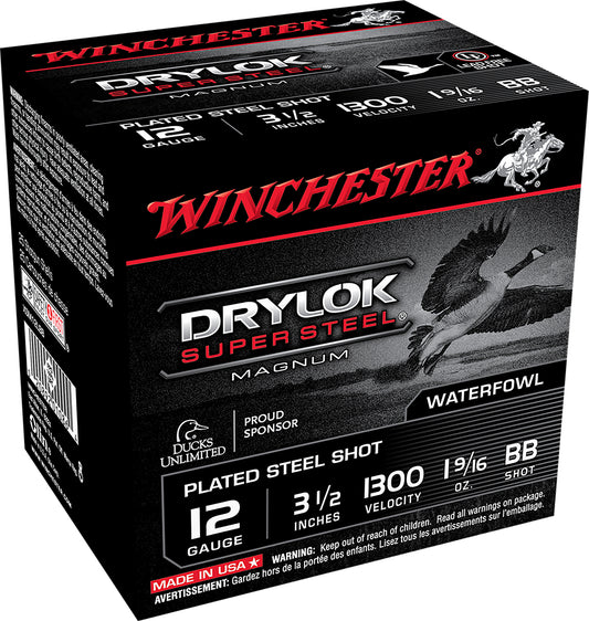 Winchester Ammo XSM12LBB Drylok Super Steel Magnum 12Gauge 3.50" 1 9/16oz BBShot 25 Per Box/10 Case