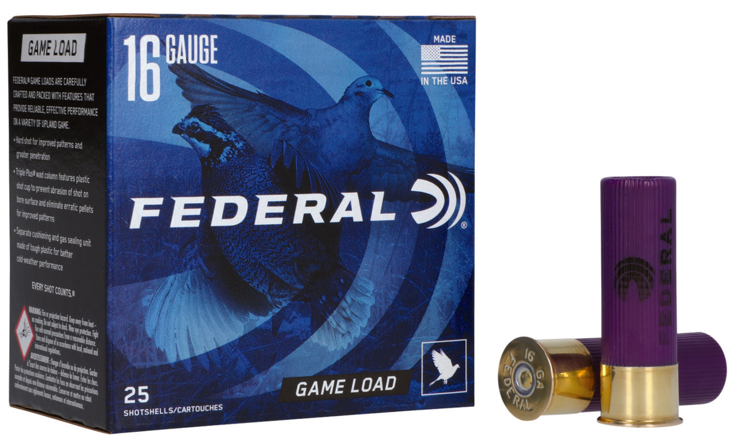 Federal H1606 Game-Shok Upland 16Gauge 2.75" 1oz 6Shot 25 Per Box/10 Case