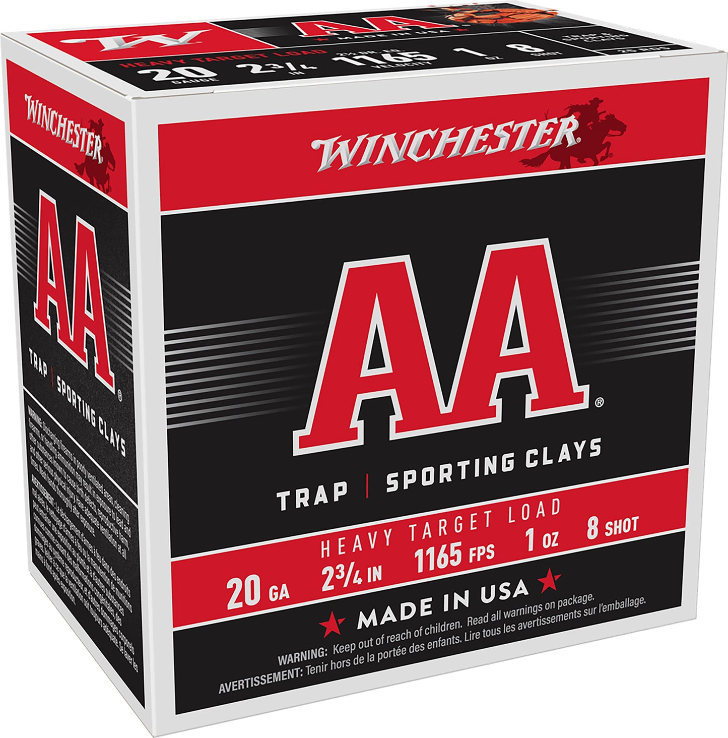 Winchester Ammo AAH208 AA Heavy 20Gauge 2.75" 1oz 8Shot 25 Per Box/10 Case
