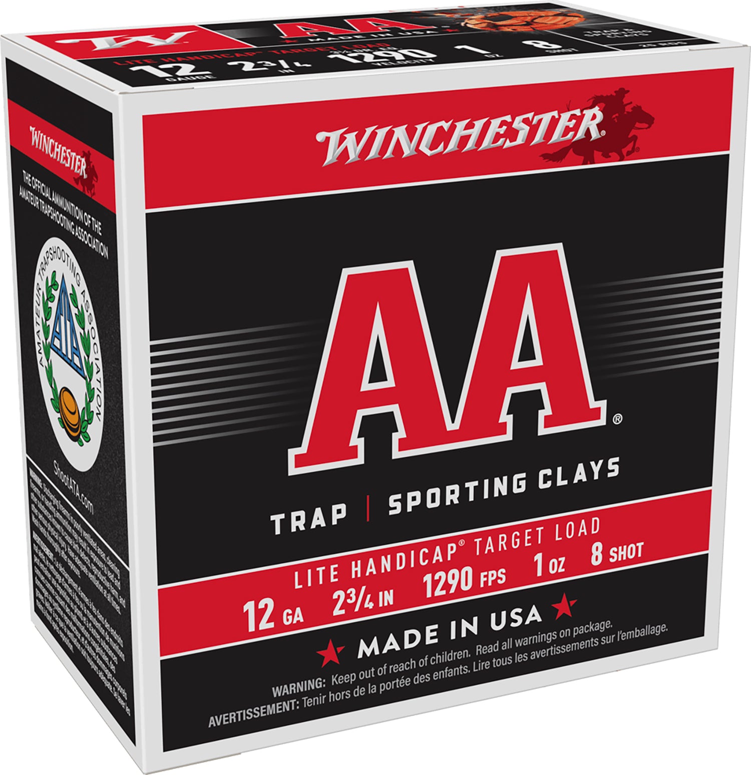 Winchester Ammo AAHLA128 AA Lite Handicap Target 12Gauge 2.75" 1oz 8Shot 25 Per Box/10 Case