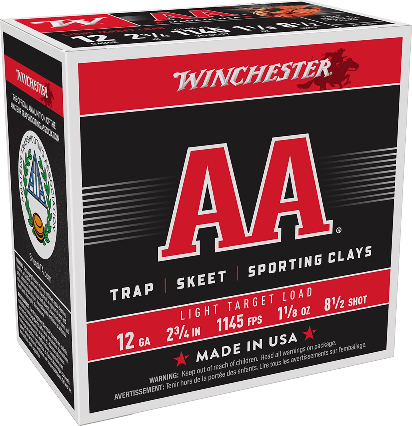 Winchester Ammo AA1285 AA Light Target 12Gauge 2.75" 1 1/8oz 8.5Shot 25 Per Box/10 Case