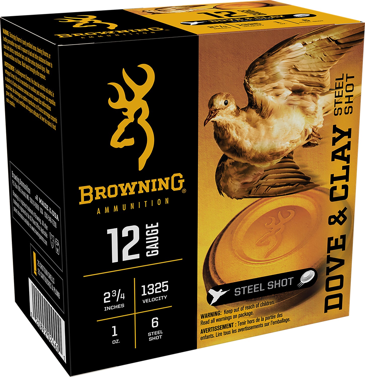 Browning Ammo B193831226 Dove & Clay  12Gauge 2.75" 1oz 6Shot 25 Per Box/10 Case