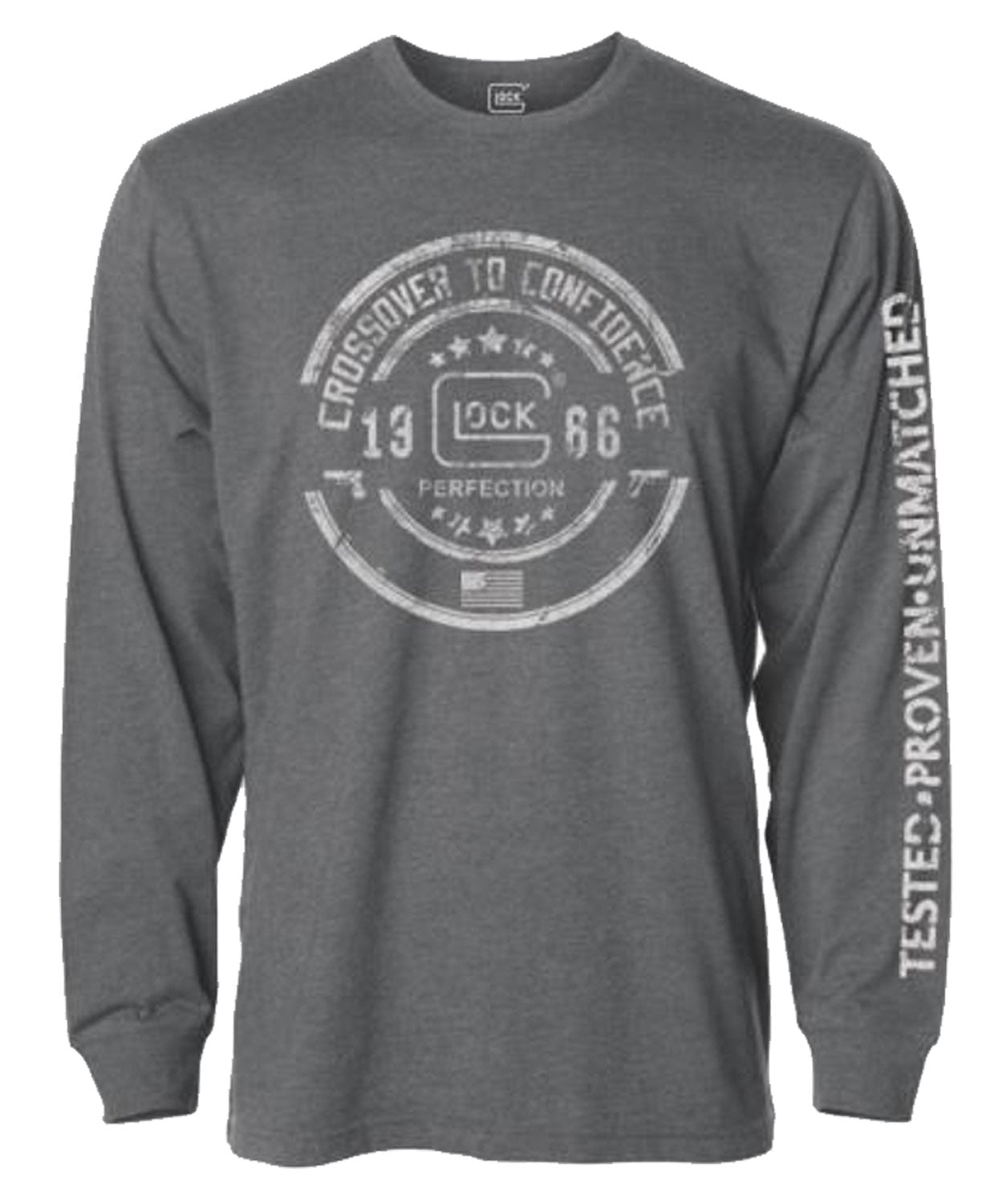 Glock AP95795 Crossover  Heather Gray Cotton/Polyester Long Sleeve Large