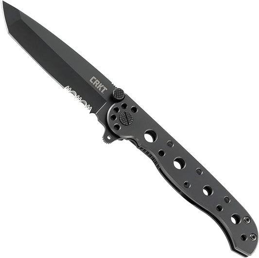 CRKT M16-10KZ EDC Folding Pocket Knife - 3 Inch Half Serrated Blade - Tanto