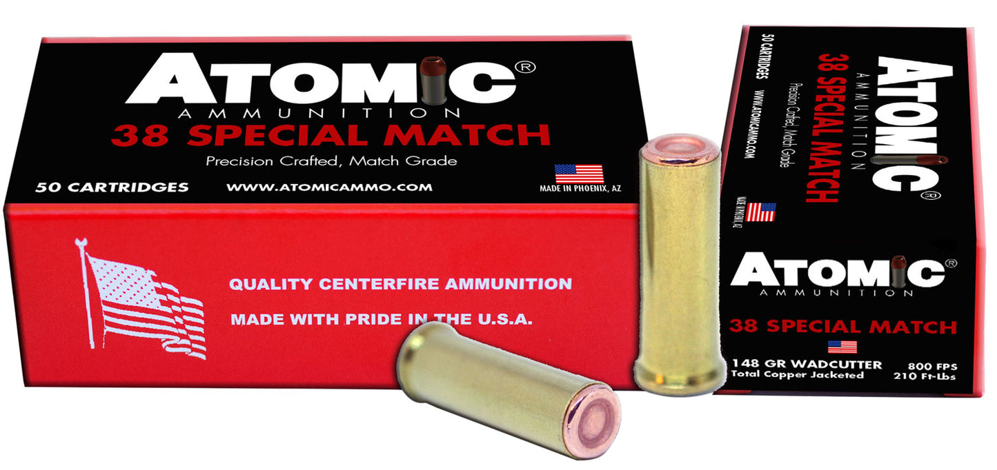Atomic Ammunition 00449 Match Precision Craft 38Special 148gr Hollow Base Wadcutter 50 Per Box/10 Case