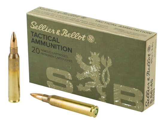 Sellier & Bellot SB556A Rifle  5.56x45mmNATO 55gr Full Metal Jacket 20 Per Box/50 Case