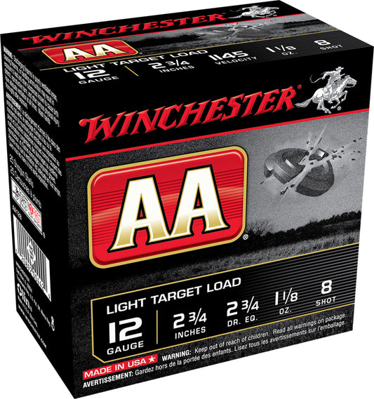 Winchester Ammo AA128VP AA Light Target 12Gauge 2.75" 1 1/8oz 8Shot 100 Bx/2 Case *Value Pack