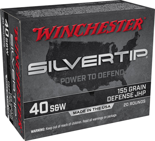 Winchester Ammo W40SWST Silvertip  40S&W 155gr Silvertip Jacket Hollow Point 20 Per Box/10 Case