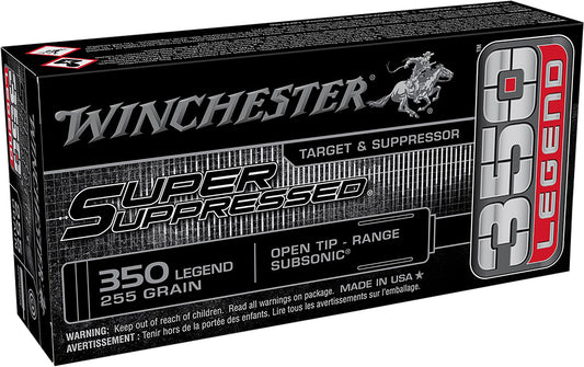 Winchester Ammo SUP350 Super Suppressed  350Legend 255gr Open Tip Range 20 Per Box/10 Case