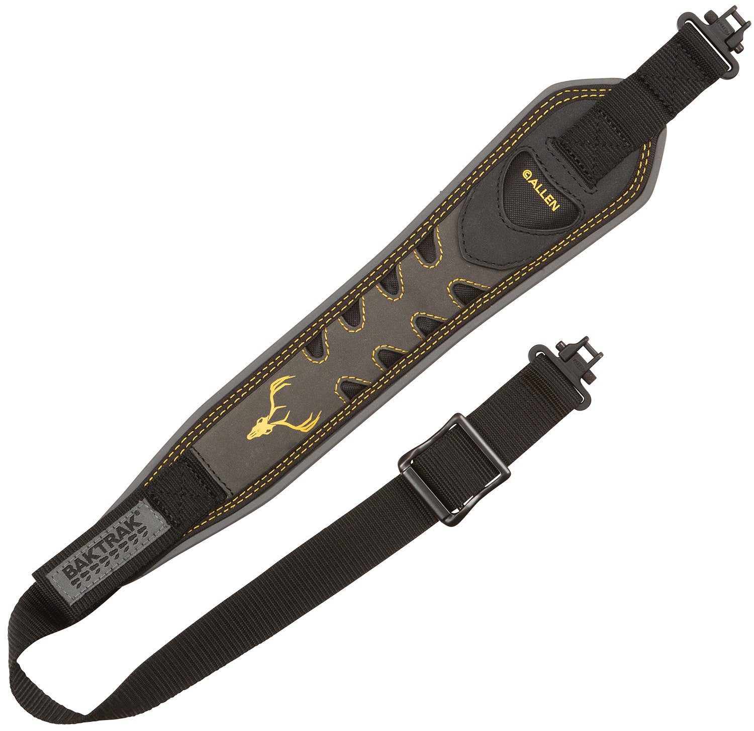 Allen 8357 Aspen  2 Point Rifle/Shotgun Sling w/Swivels Gray Nubuck Leather w/BakTrak Back, Adjustable Length 28" to 35"  3" Wide