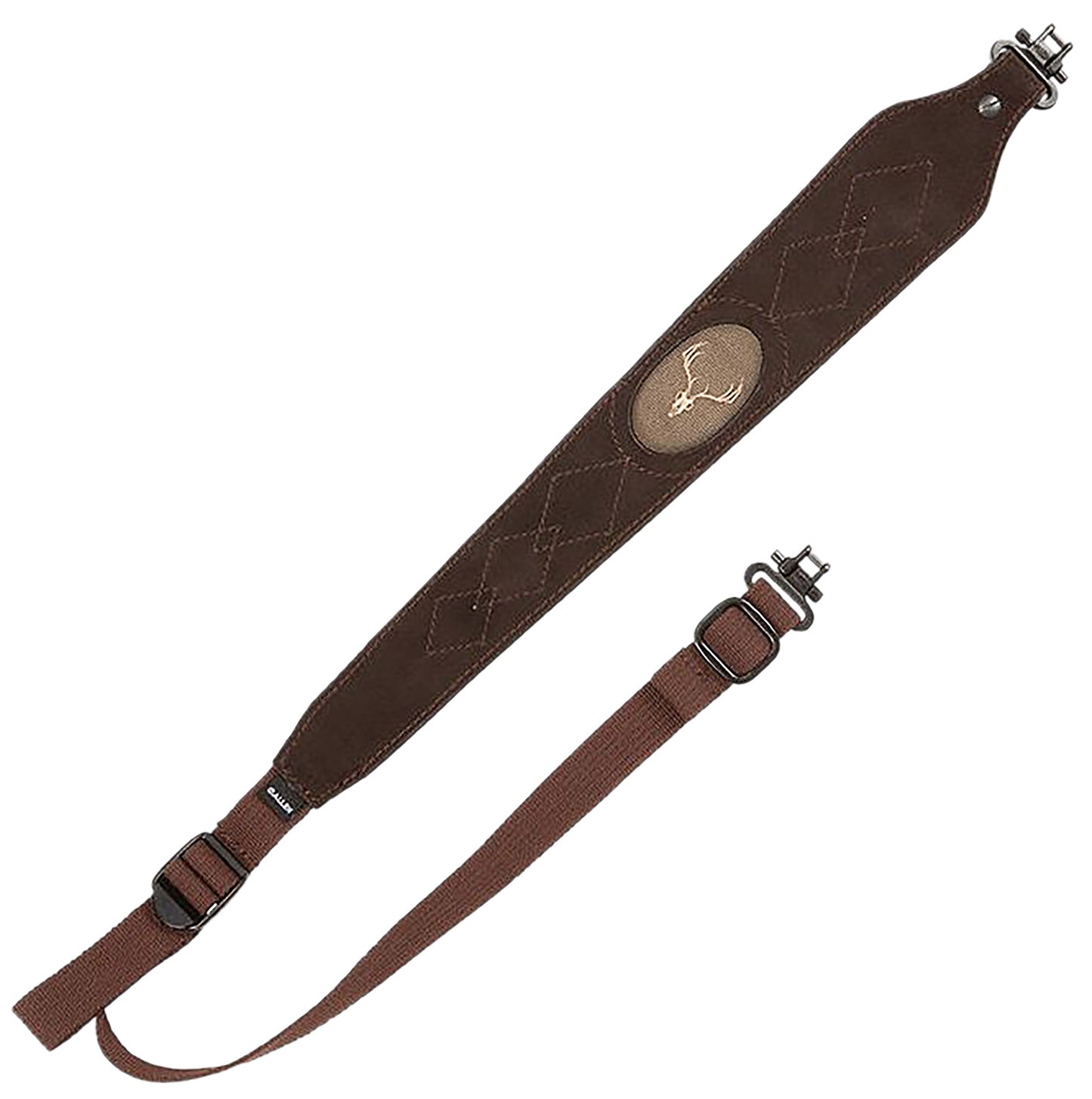 Allen 8140 Big Game  Rifle Sling w/Swivels Brown Suede w/Embroidered Deer Silhouette Adjustable Length 25" to 38" Non-Slip Suede Lining