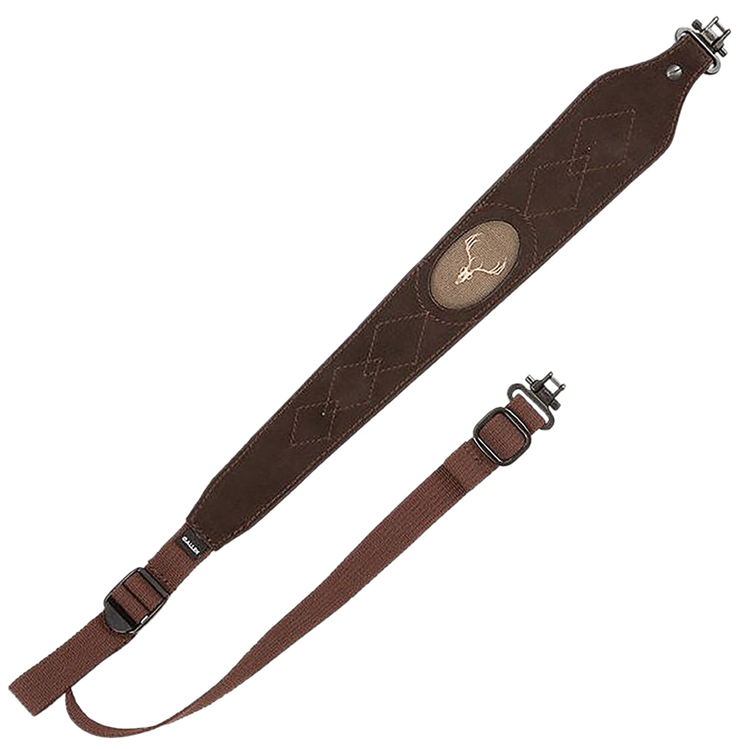 Allen 8140 Big Game  Rifle Sling w/Swivels Brown Suede w/Embroidered Deer Silhouette Adjustable Length 25" to 38" Non-Slip Suede Lining
