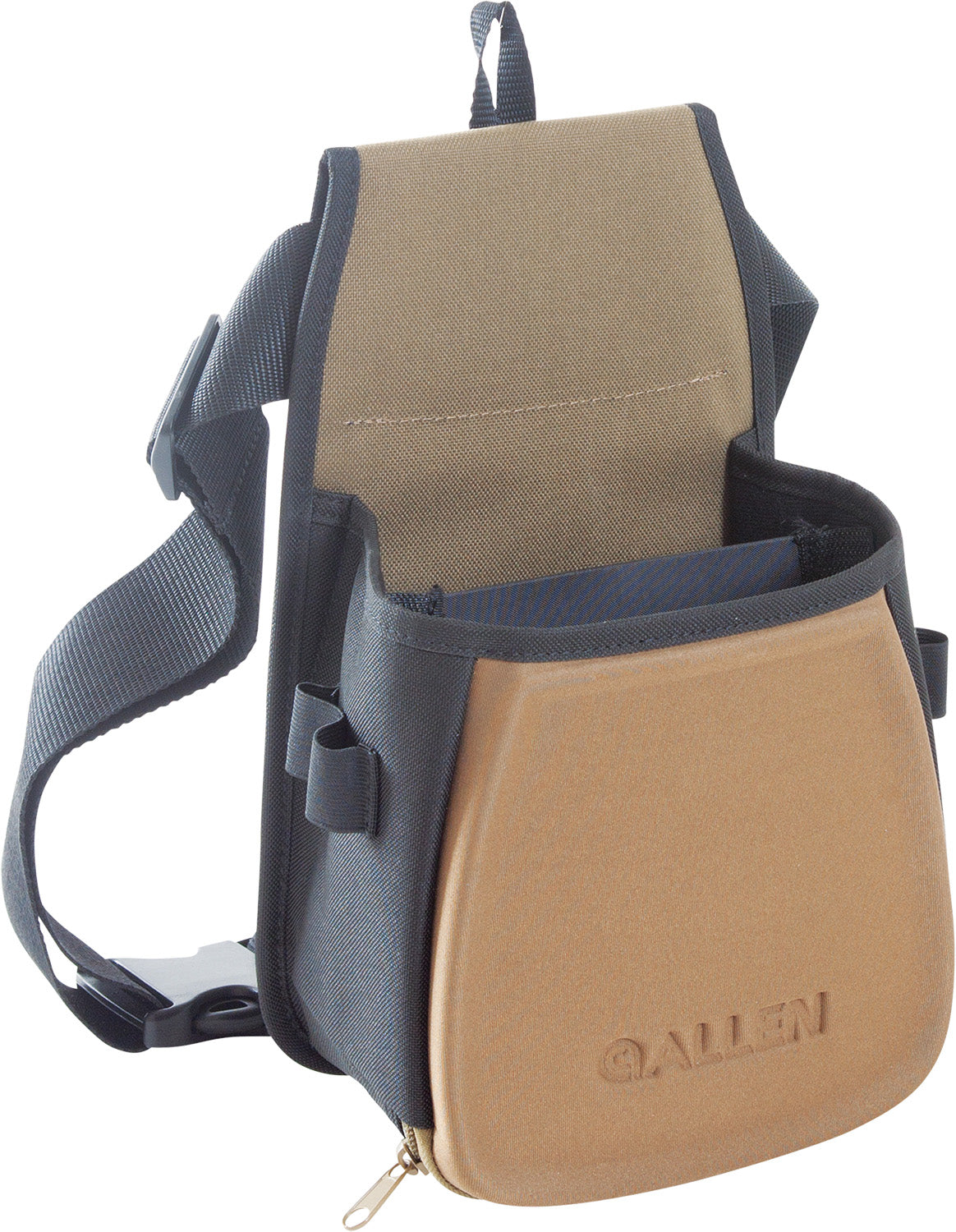 Allen 8303 Eliminator Basic Double Compartment Shooting Bag Black w/Tan Accents, Elastic Loops, Side Pockets & Molded Components 7" x 4.75" x 12" Exterior Dimensions