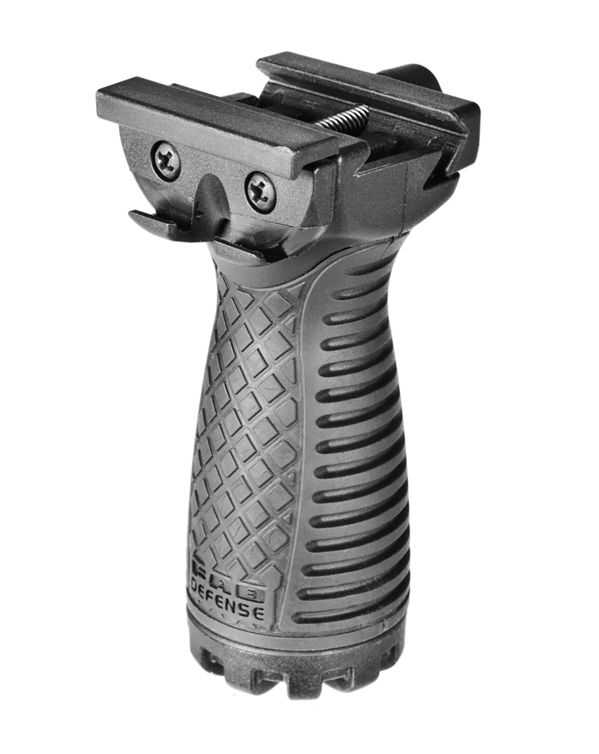 FAB Defense FXRSGB RSG Rubberized Stout Foregrip w/Waterproof Storage Compartment 180° Rotation For Ambidextrous Usage Black Polymer