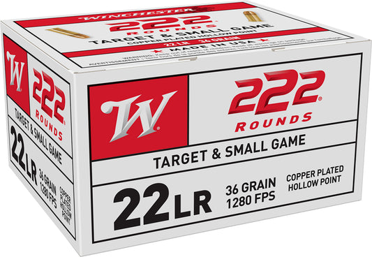 Winchester Ammo 22LR222HP USA  22LR 36gr Copper Plated Hollow Point 222 Per Box/10 Case