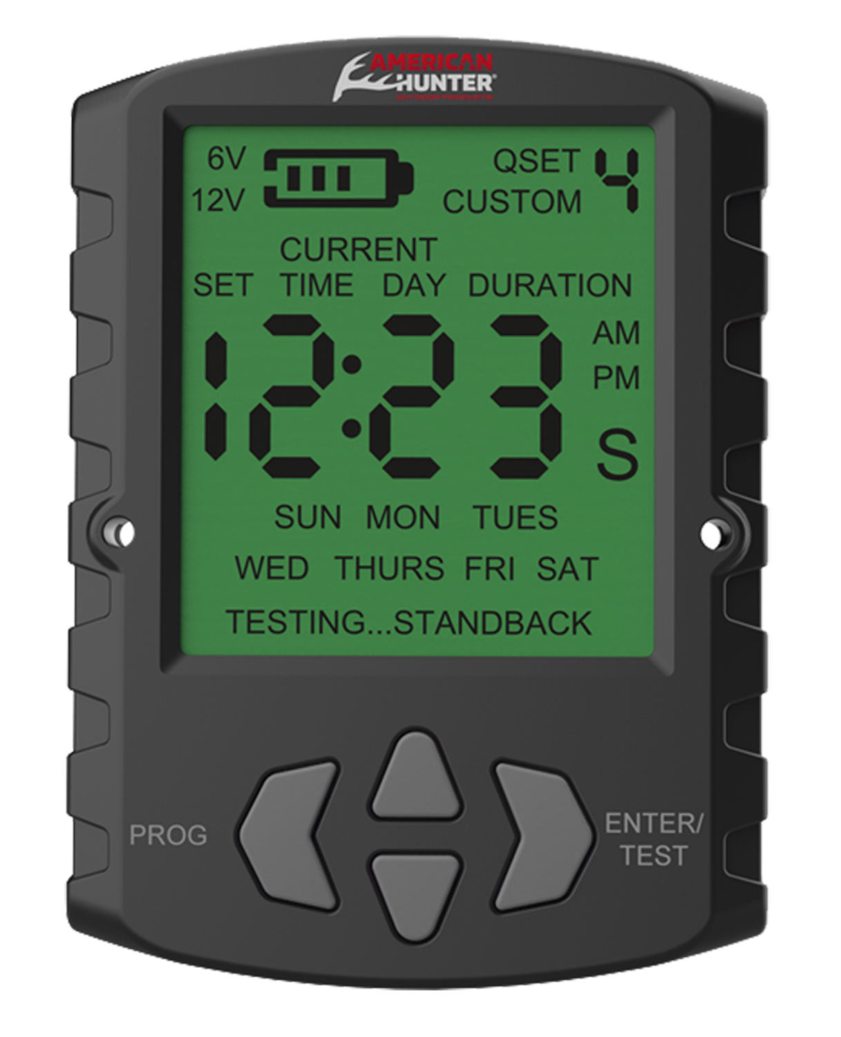 American Hunter AHUTM Universal Digital Timer  6/12 Volt, 1-30 Seconds Feed Rate, 2 Quick/16 Custom Settings