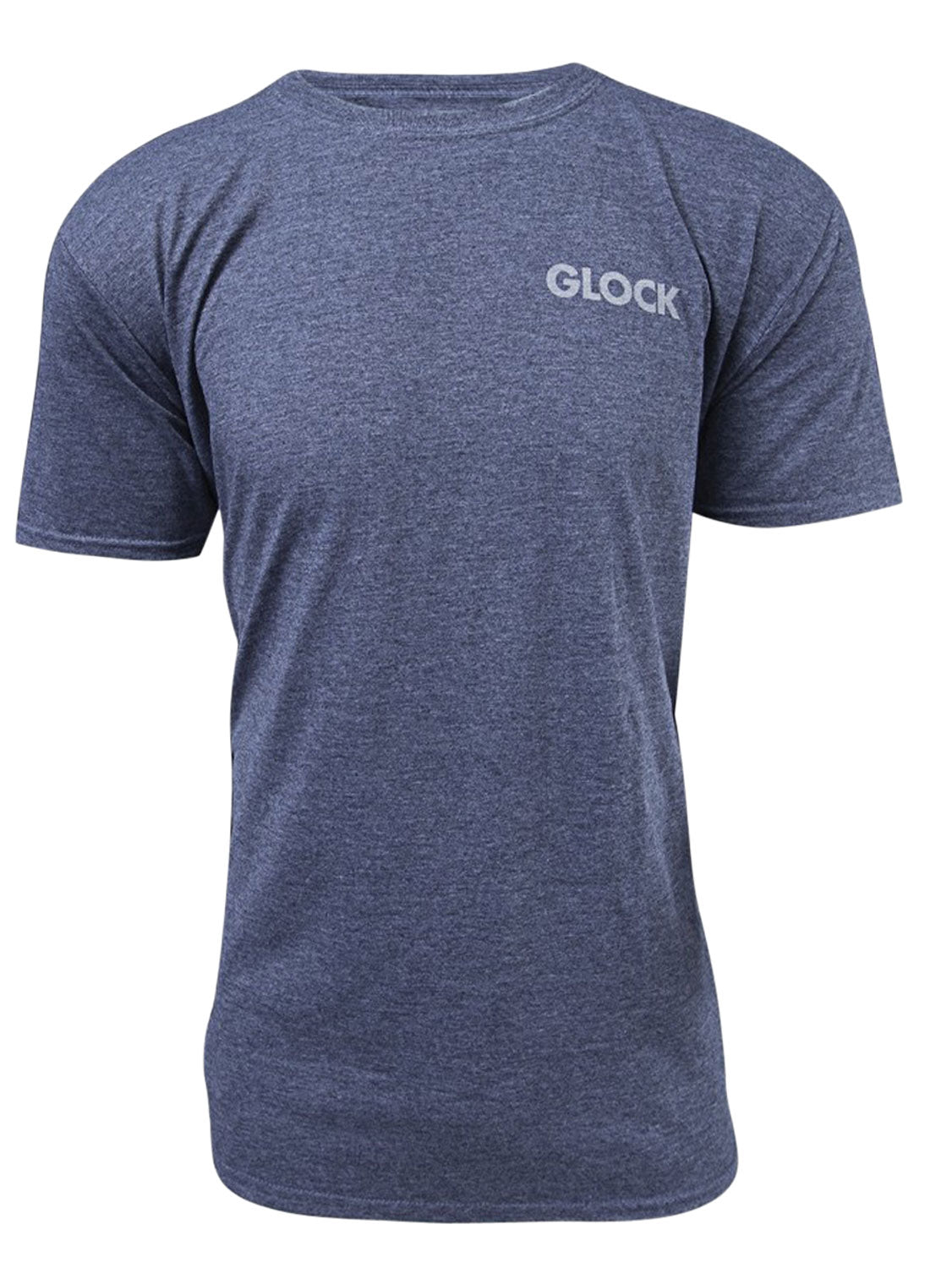 Glock AA75155 Pistol Flag  Heather Navy Cotton/Polyester Short Sleeve Small Semi-Fitted