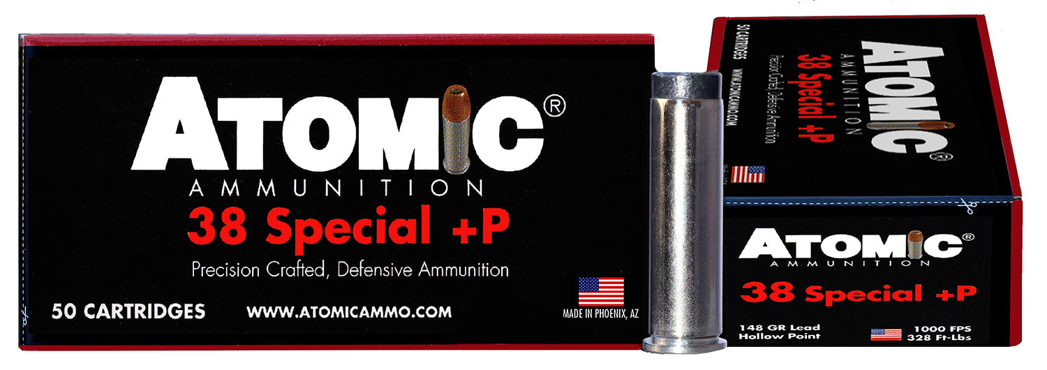 Atomic Ammunition 00419 Pistol Precision Craft 38Special +P 148gr Lead Hollow Point 50 Per Box/10 Case