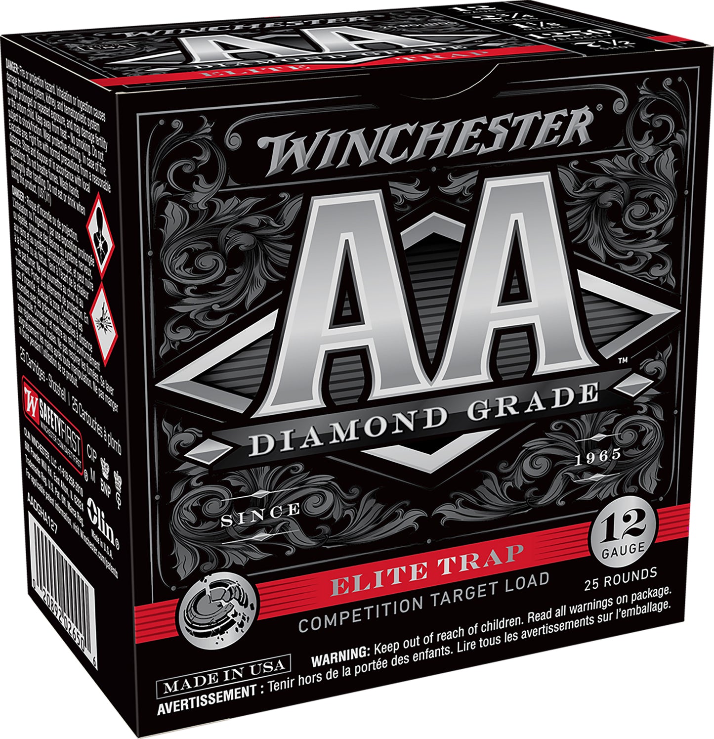 Winchester Ammo AADGHA127 AA Diamond Grade Elite Trap 12Gauge 2.75" 1 1/8oz 7.5Shot 25 Per Box/10 Case