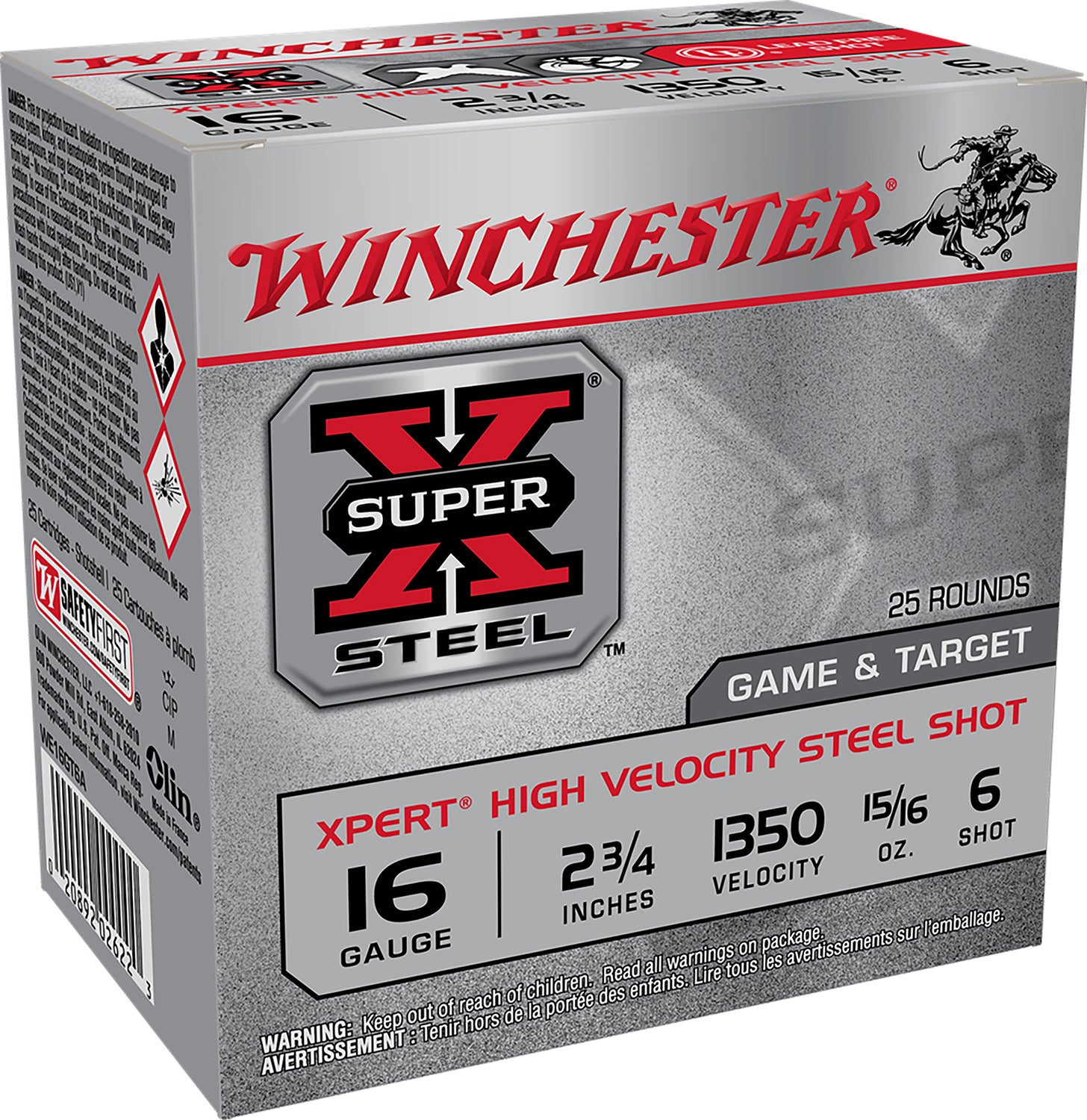 Winchester Ammo WE16GT6A Super X Xpert High Velocity 16Gauge 2.75" 15/16oz 6Shot 25 Per Box/10 Case