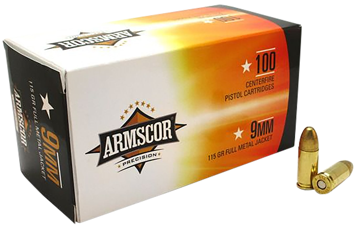 Armscor 50444 Precision Value Pack 9mmLuger 115gr Full Metal Jacket 100 Per Box/12 Case