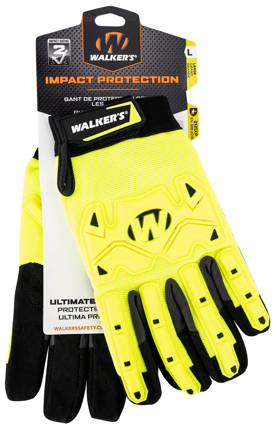 Walker's GWPSFHVFFIL2SM Impact Protection  Yellow/Black Synthetic/Synthetic Leather Small