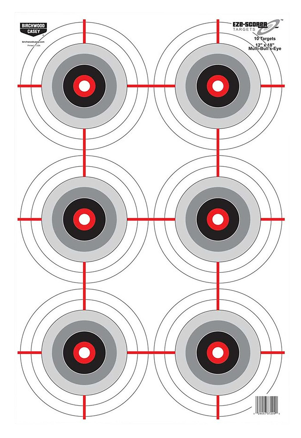 Birchwood Casey 37063 EZE-Scorer  Bullseye Paper 12" x 18" Black/White Pkg of 100