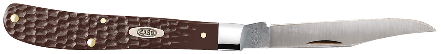 Case 00135 Trapper Slimline 3.25" Folding Clip Point Plain As-Ground Tru-Sharp SS Blade/Brown Jigged Synthetic Handle