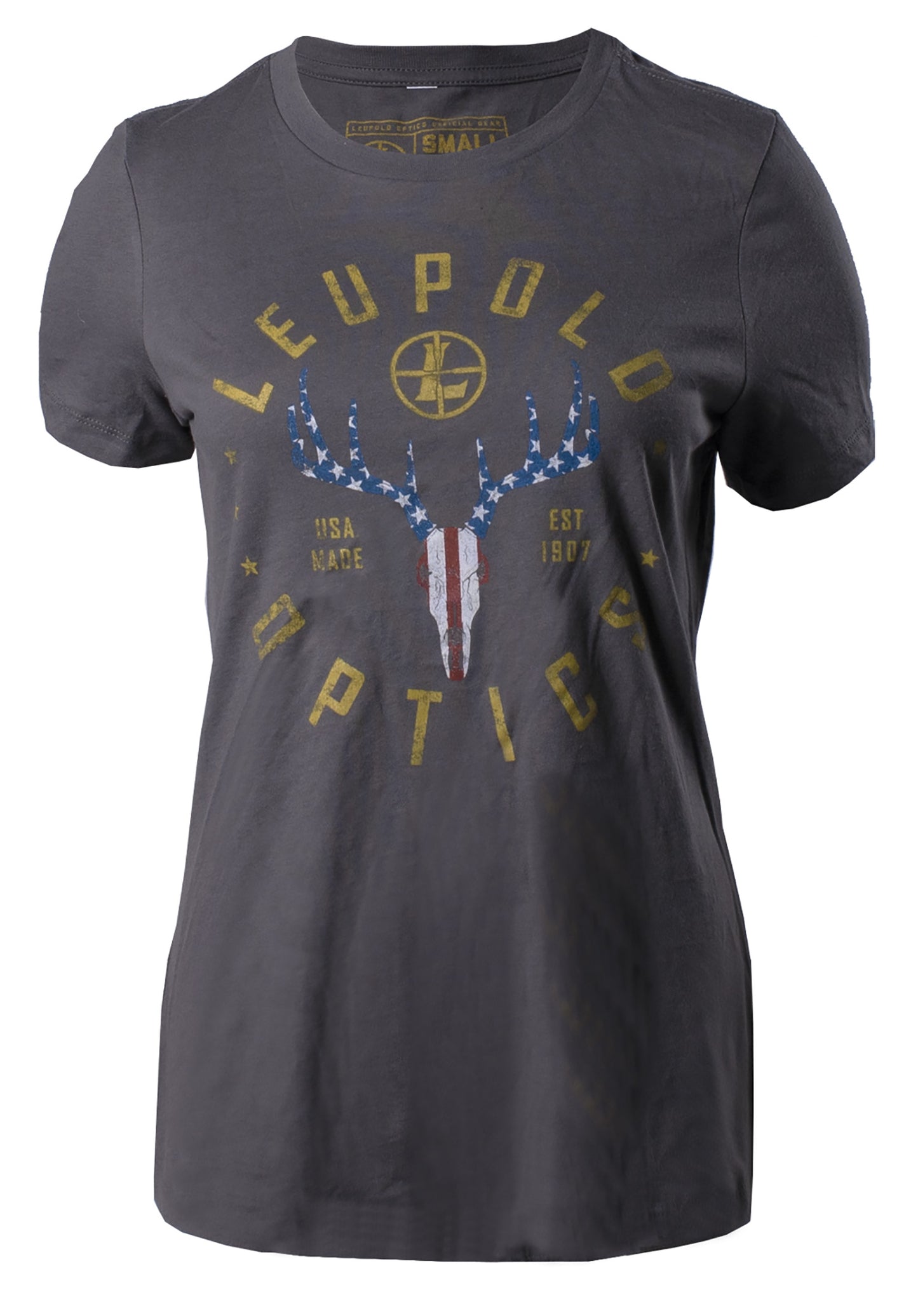 Leupold 179152 American Whitetail Women's Gray Cotton/Polyester Short Sleeve XL