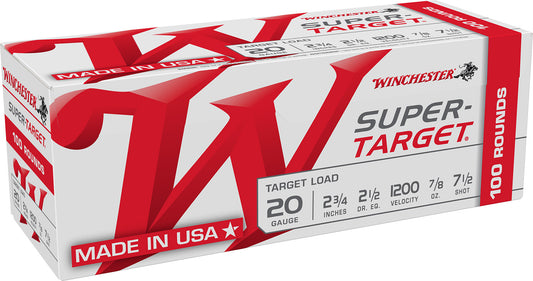Winchester Ammo TRGT207VP Super-Target  20Gauge 2.75" 7/8oz 7.5Shot 100 Per Box/10 Case