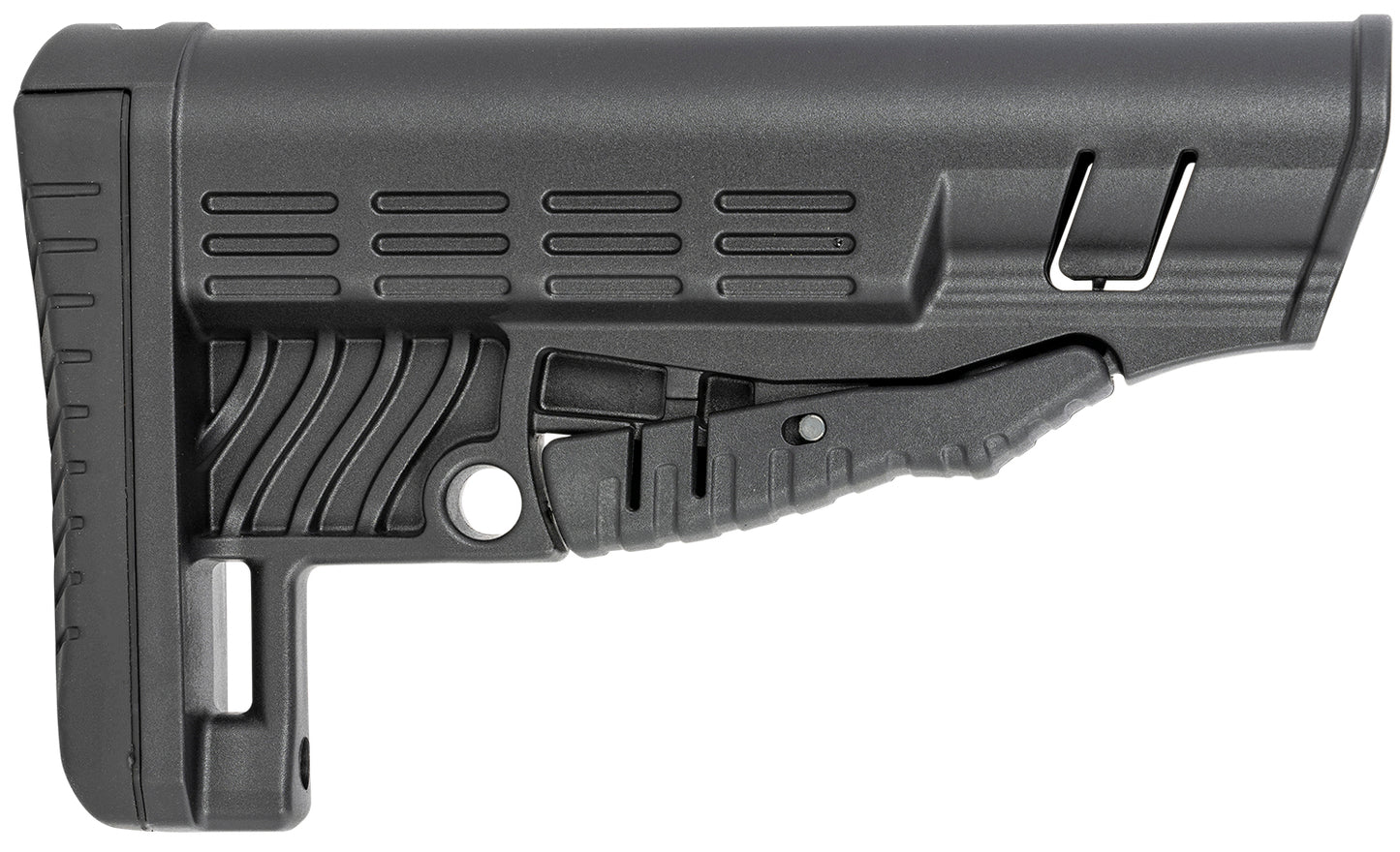 NcStar VG086 Classic Commercial Stock Black Polymer Adjustable Stock with Metal QD Bases & Rubber Butt Pad For Commercial Spec Buffer Tubes (Tube Not Included)