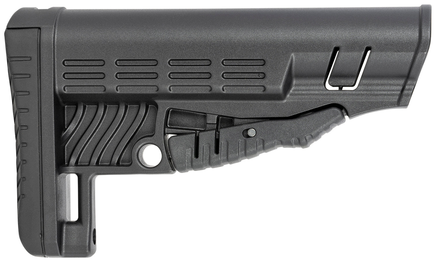 NcStar VG086 Classic Commercial Stock Black Polymer Adjustable Stock with Metal QD Bases & Rubber Butt Pad For Commercial Spec Buffer Tubes (Tube Not Included)