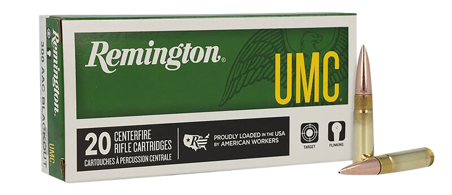 Remington Ammunition 26854 UMC  300Blackout 150gr Full Metal Jacket 20 Per Box/10 Case