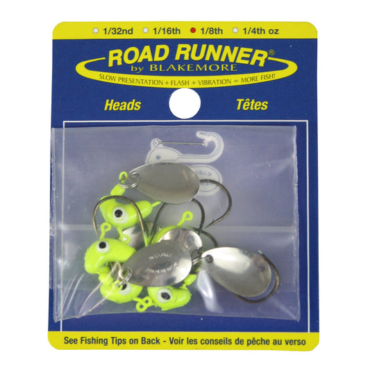 Blakemore Road Runner Head Hook 1/8oz Chartreuse 4-pack spinner jig freshwater | Beauty Riche