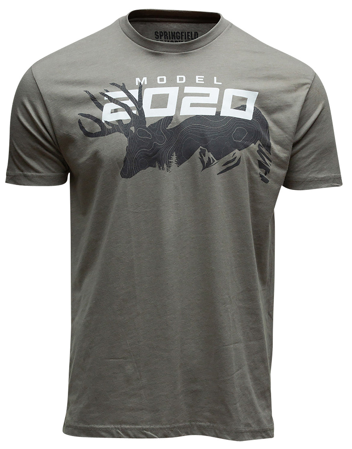 Springfield Armory GEP8607S 2020 Mule Deer Men's Stone Gray Cotton/Polyester Short Sleeve Small