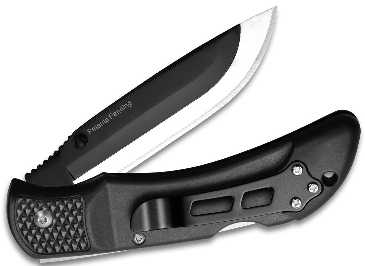 Outdoor Edge OX10C Onyx  3.50" Folding Plain 420J2 Stainless Steel Blade/Black Trimond Textured Polymer Handle