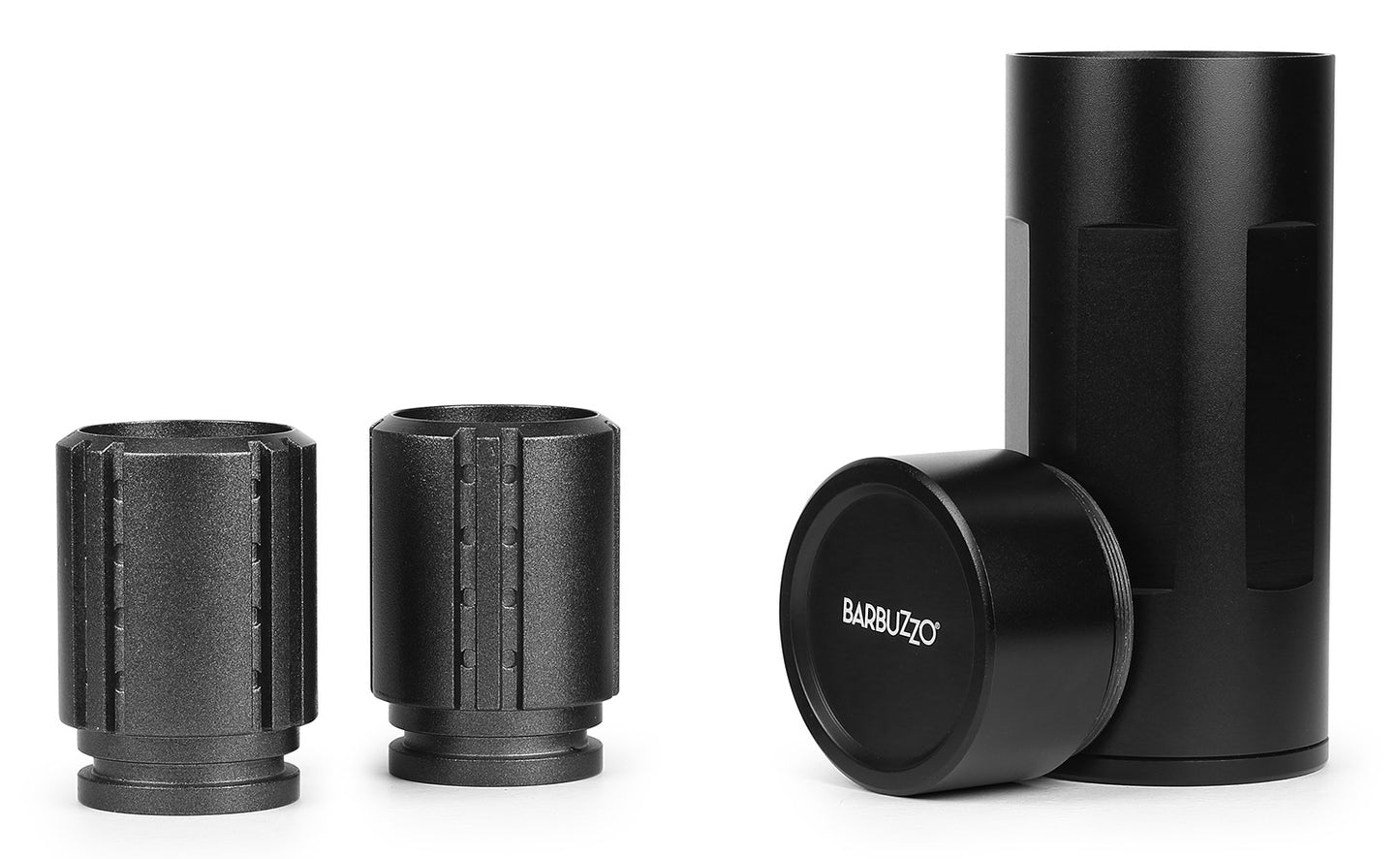 Caliber Gourmet CBGSGTACTICAL Caliber Gourmet Shot Glasses Black Hard Cast Aluminum 1 Pair