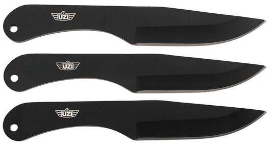 Uzi Accessories UZKTRW004 Throwing Knives IV Three, 8.25" Plain Black Stainless Steel