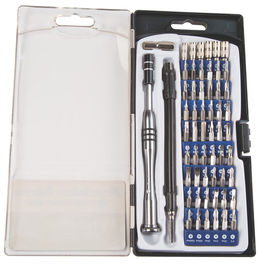 Wheeler 564018 Precision Micro Screwdriver Set Chrome Plated Steel Extendable Handle 58 Pieces