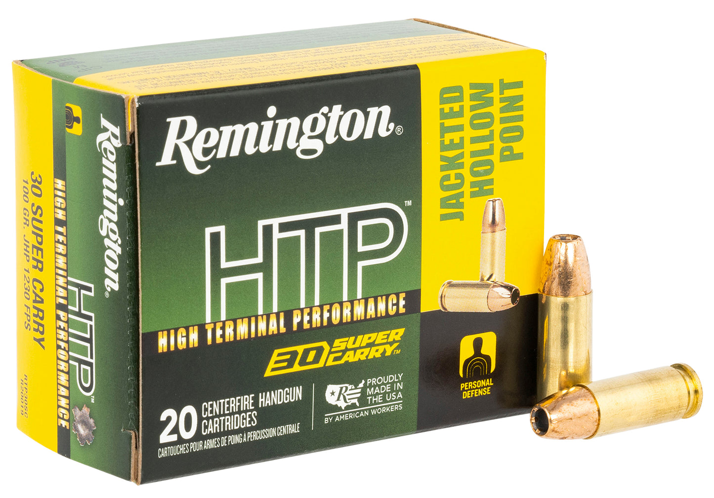 Remington Ammunition R20019 HTP  30SuperCarry 100gr Jacketed Hollow Point 20 Per Box/10 Case