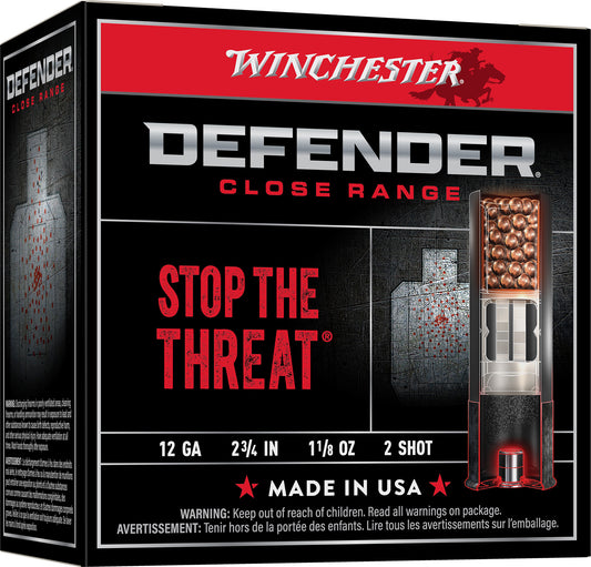 Winchester Ammo S122PD25 Defender  12Gauge 2.75" 1 1/8oz 2Shot 25 Bx/10 Case