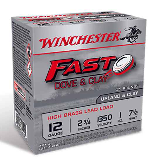 Winchester Ammo WFD127B Fast Dove & Clay High Brass 12Gauge 2.75" 1oz 7.5Shot 25 Per Box/10 Case
